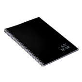 Gepersonaliseerd zwart-wit monogram notitieboek (Rechterzijde)