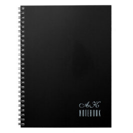 Gepersonaliseerd zwart-wit monogram notitieboek