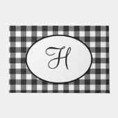 Gepersonaliseerd zwart-wit monogrammen deurmat (Voorkant)