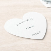 Gepersonaliseerd zwart & wit papier hart Onderzett Kartonnen Onderzetters (Gekanteld)