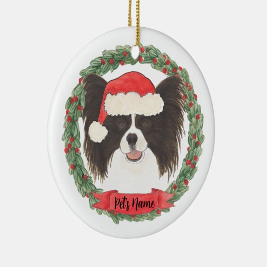 Gepersonaliseerd zwart-wit papier keramisch ornament (Rechts)