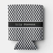 Gepersonaliseerd, Zwart & Wit Patroon Curvy Blikjeskoeler (Achterkant)