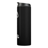 Gepersonaliseerd zwart-wit penseelscript thermosbeker (Geroteerd rechts)