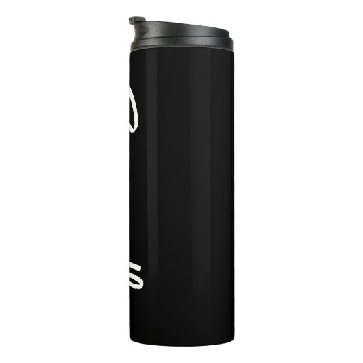 Gepersonaliseerd zwart-wit penseelscript thermosbeker (Geroteerd rechts)