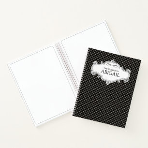 Gepersonaliseerd zwart-wit poka Dots Sketch Book Notitieboek