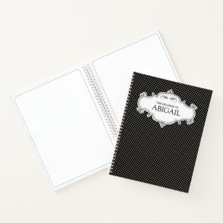 Gepersonaliseerd zwart-wit poka Dots Sketch Book Notitieboek