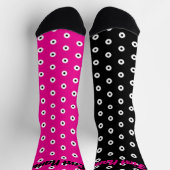 Gepersonaliseerd zwart/wit polka dot patroon sokken (Top)