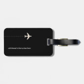 gepersonaliseerd zwart-wit reisvliegtuig bagagelabel (Achterkant horizontaal)