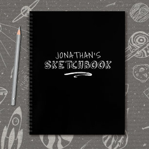 Gepersonaliseerd zwart-wit schetsboek notitieboek