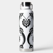 Gepersonaliseerd zwart-wit scrollwork patroon waterfles (Achterkant)