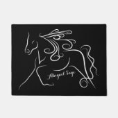 Gepersonaliseerd zwart-wit silhouet paard deurmat (Voorkant)