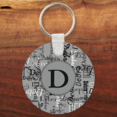 gepersonaliseerd zwart-wit sleutelhanger (Voorkant)