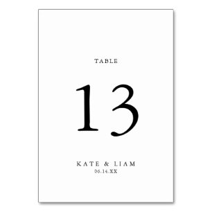 Gepersonaliseerd zwart-wit tabelnummer kaart
