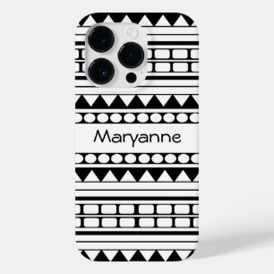 Gepersonaliseerd zwart-wit tribal stijl patroon Case-Mate iPhone case