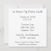 Gepersonaliseerd zwart-wit Vrijgezellenfeest nodig Kaart (Achterkant)