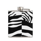 Gepersonaliseerd zwart-wit zebrapatroon heupfles (Achterkant)
