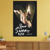 Gepersonaliseerd zwart-withuwelijk canvas afdruk (Insitu (Woonkamer))