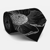 Gepersonaliseerd zwart-witlijnhuwelijk stropdas (Opgerold)