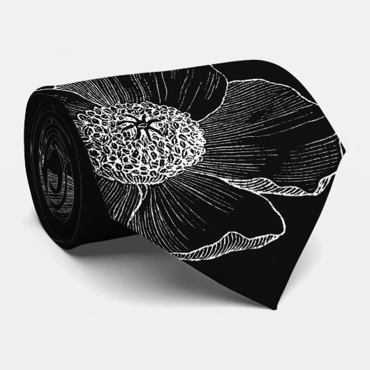 Gepersonaliseerd zwart-witlijnhuwelijk stropdas (Opgerold)