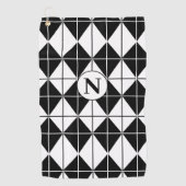 Gepersonaliseerd zwart-witpatroon golfhanddoek (Voorkant)