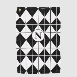 Gepersonaliseerd zwart-witpatroon golfhanddoek