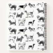 Gepersonaliseerd zwart-witpatroon met honden notitieboek (Achterkant)
