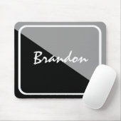 Gepersonaliseerd zwart & zilver Mousepad met lage  Muismat (Met muis)