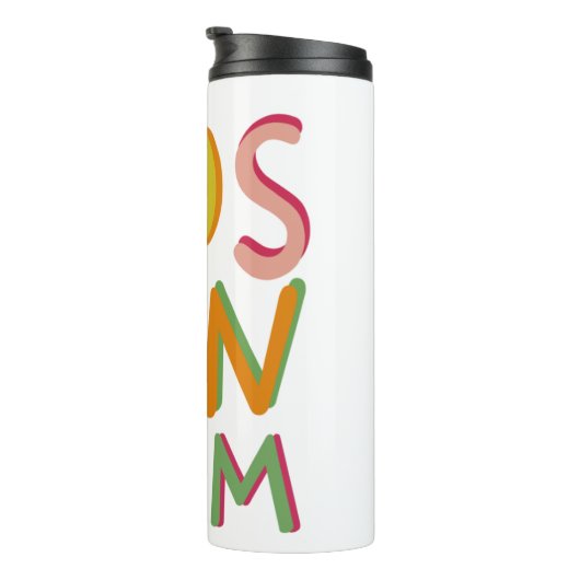 Gepersonaliseerd zwarte Bostin-land Thermosbeker (Geroteerd rechts)