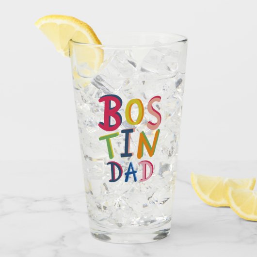 Gepersonaliseerd zwarte Bostin Pap Land Glas (Voorkant ijs)