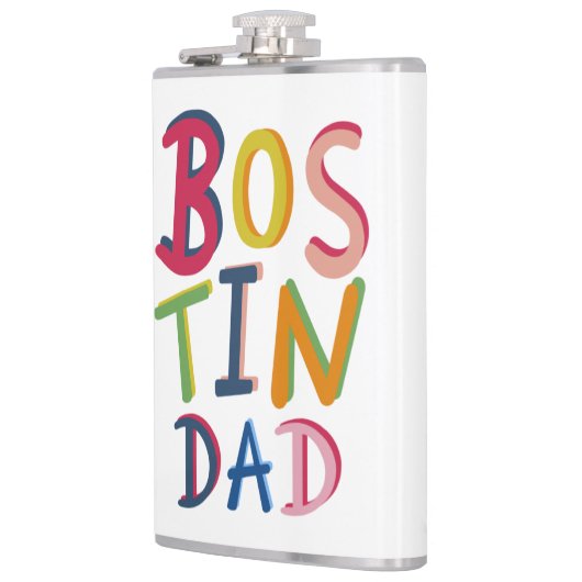 Gepersonaliseerd zwarte Bostin Pap Land Heupfles (Links)