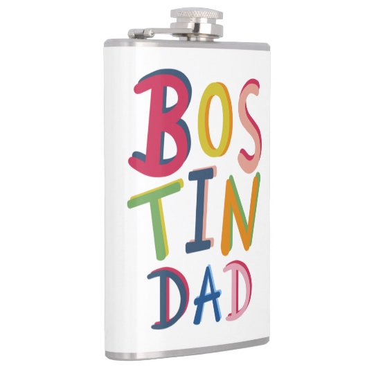 Gepersonaliseerd zwarte Bostin Pap Land Heupfles (Rechts)