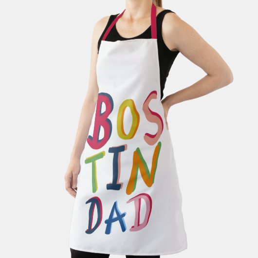 Gepersonaliseerd zwarte Bostin Pap Land Schort (Insitu)