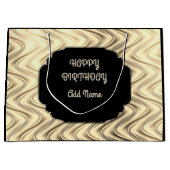 Gepersonaliseerd Zwarte en Goud Groot Cadeauzakje (Voorkant)