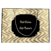 Gepersonaliseerd Zwarte en Goud Groot Cadeauzakje (Achterkant)