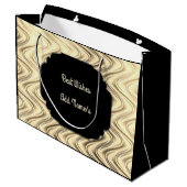 Gepersonaliseerd Zwarte en Goud Groot Cadeauzakje (Achterkant Gekanteld)