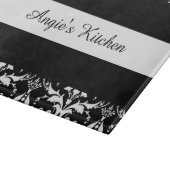 Gepersonaliseerd zwarte en witte Damask Kitchen Ga Snijplank (Hoek)