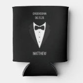 Gepersonaliseerd zwarte Tuxedo Groomsmen Blikjeskoeler (Voorkant)