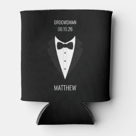 Gepersonaliseerd zwarte Tuxedo Groomsmen Blikjeskoeler