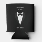 Gepersonaliseerd zwarte Tuxedo Groomsmen Blikjeskoeler (Achterkant)
