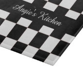 Gepersonaliseerd zwarte witte kookplaat keukengadg snijplank (Hoek)