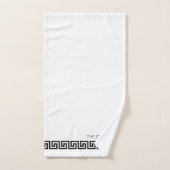 Gepersonaliseerd zwarte witte moderne Griekse sleu Bad Handdoek (Handdoek)