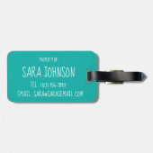 Gepersonaliseerd zwembad Gesynchroniseerd zwembaar Bagagelabel (Achterkant horizontaal)