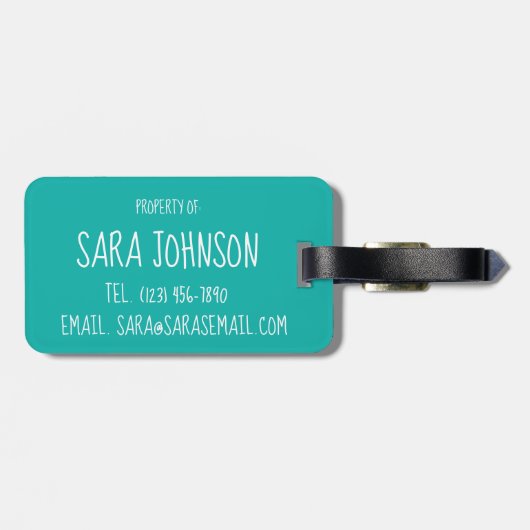 Gepersonaliseerd zwembad Gesynchroniseerd zwembaar Bagagelabel (Achterkant horizontaal)