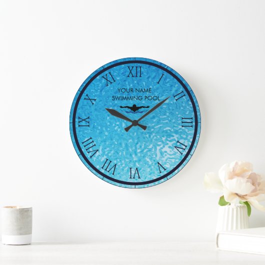 Gepersonaliseerd zwembadwater grote klok (Huis)