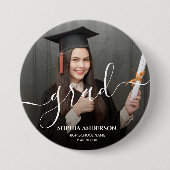 gepersonaliseerdAfgestudeerd Eenvoudig Modern Scri Ronde Button 7,6 Cm (Voorkant)
