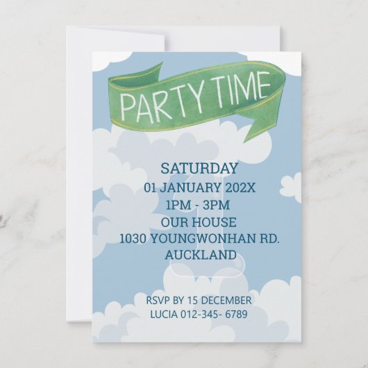 Gepersonaliseerde 첫돌 eerste verjaardag blauwe uitn kaart (Achterkant)