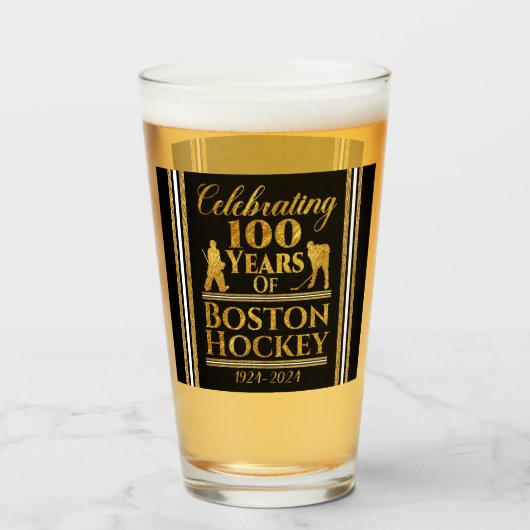 Gepersonaliseerde 100 jaar Boston Hockey Glas (Voorkant gevuld)