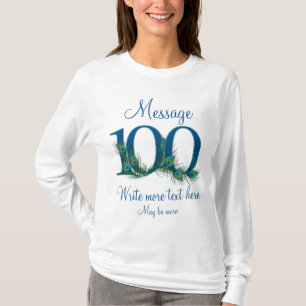 Gepersonaliseerde 100 klastige 100e-eeuwse verjaar t-shirt