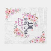 Gepersonaliseerde 100e verjaardag cadeaus voor vro fleece deken (Voorkant (Horizontaal))