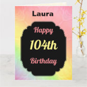 gepersonaliseerde 104e verjaardag kaart (Gele Bloem)